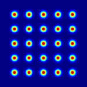 Fig. 1: 5x5 spots matrix output of a diffractive beam splitter